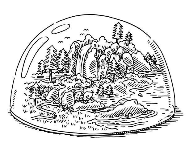 The environmental cost of events illustration with globe and nature