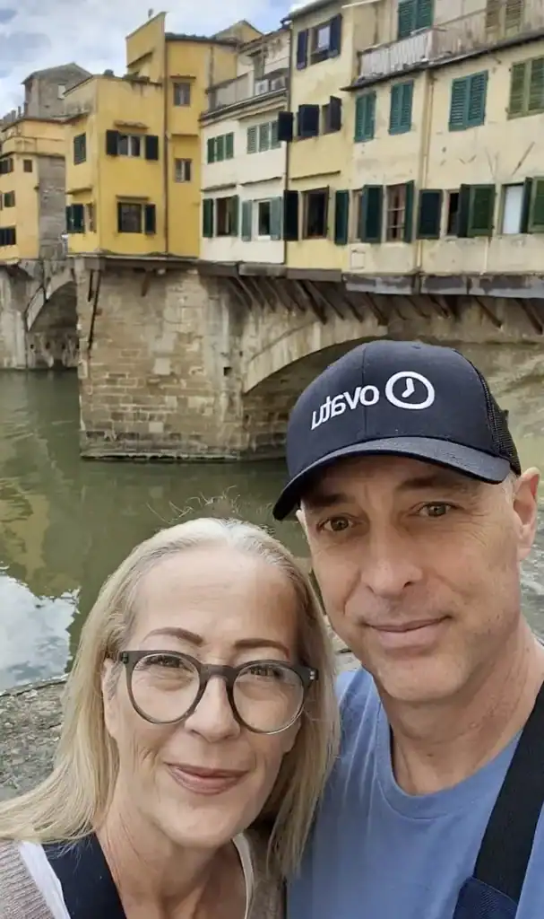 Ben and Rhonda Sweet in Italy learning traditional papermaking techniques, inspiring Terra Tag’s sustainable plantable seed paper name badges