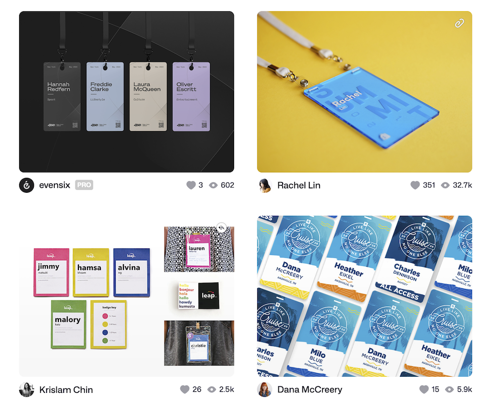 Badge designs for the article 'How to Create Event Name Badges Using MS Word,' showing Terra Tag’s plantable and recycled name badges and step-by-step guidance for sustainable events