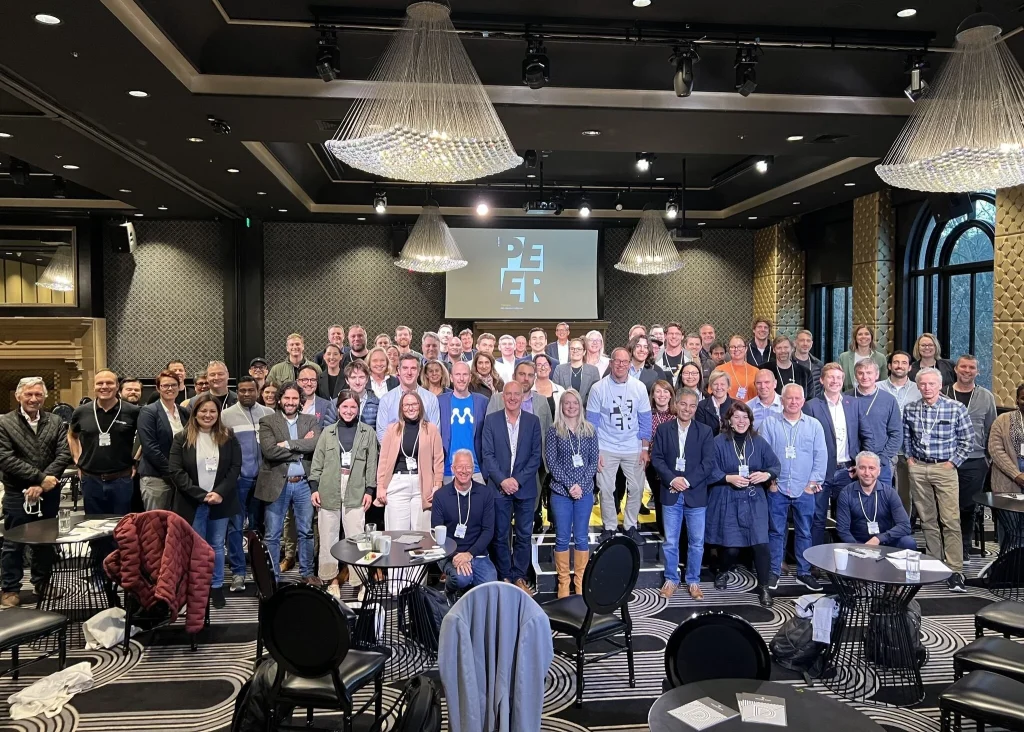 Corporate team at a Australian conference wearing Terra Tag eco event name badges