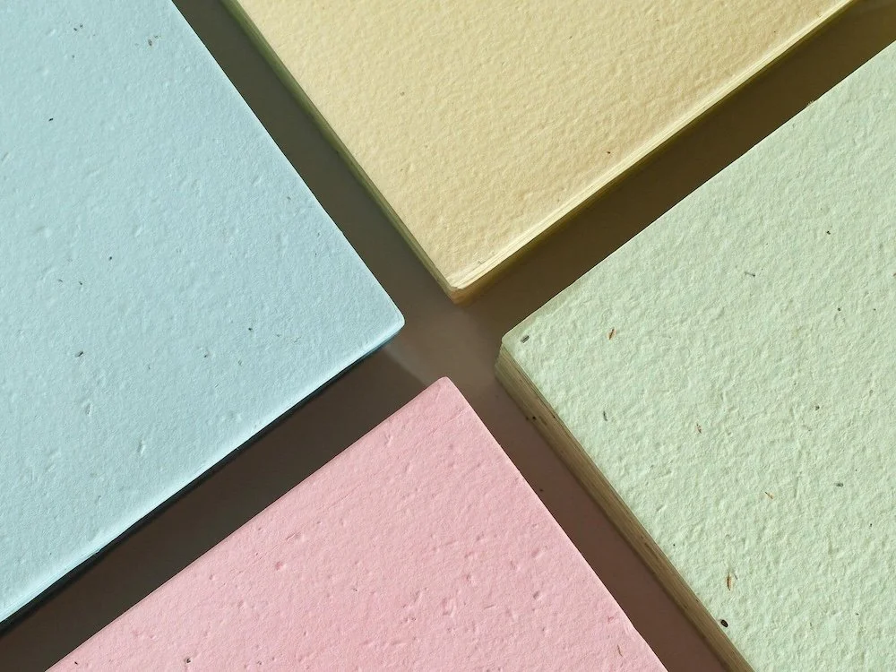 Colourful seed paper made using our how to make plantable seed paper guide