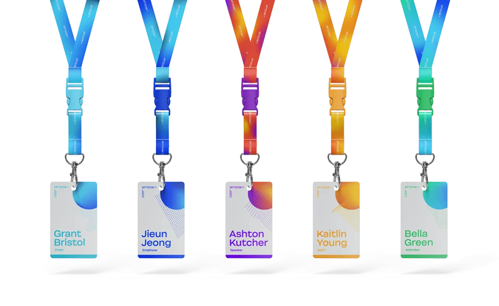 Collection of custom event name badges