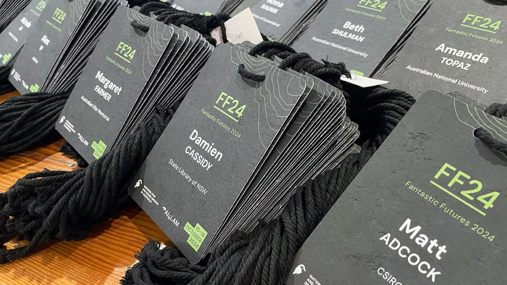 Eco-friendly event badges made from full-colour plantable paper – sustainable name solution by Terra Tag