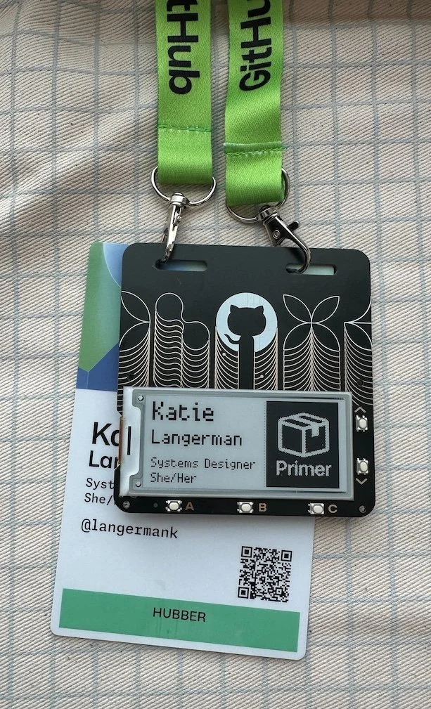 Augmented reality marker printed on a conference badge to unlock app content