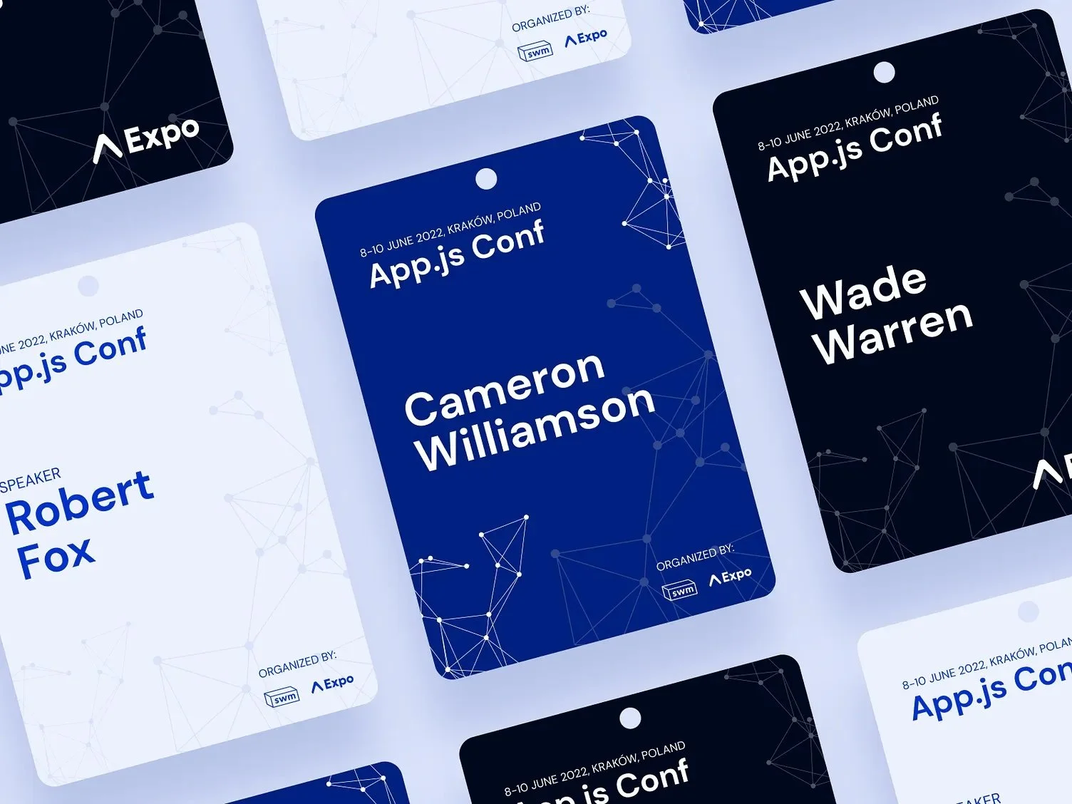 Large legible name on a conference badge design supports low vision accessibility