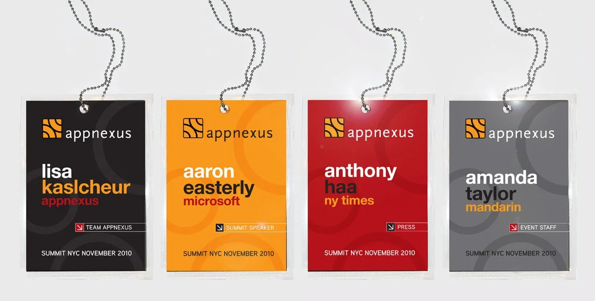 Conference badge design with first name prominence for readability