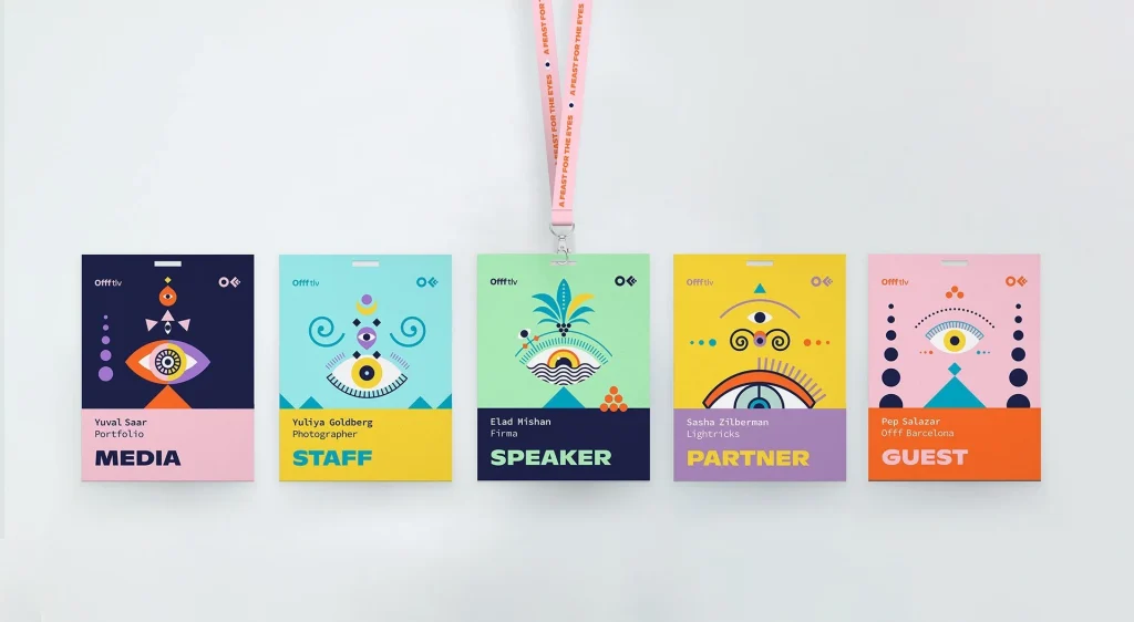 conference badge font brand colours readability