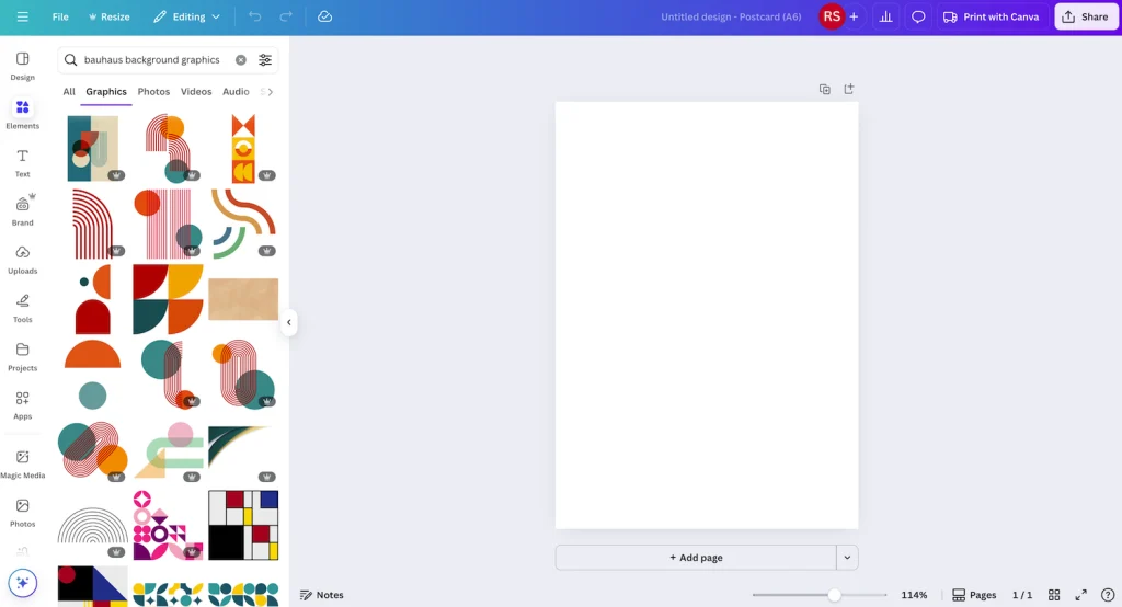 Screenshot of Canva showing how to design a custom conference name badge with Terra Tag templates