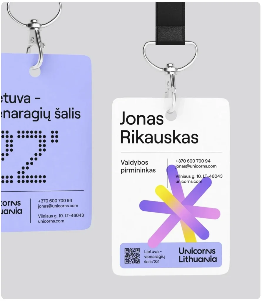 Example of a well-designed conference name badge with large readable first name and balanced layout.