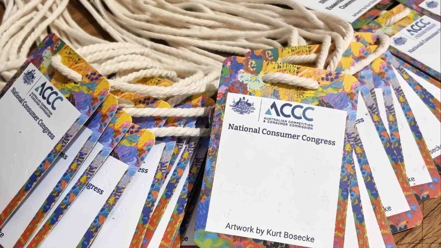 Showcase image from our name badge gallery of ACCC consumer congress badge design
