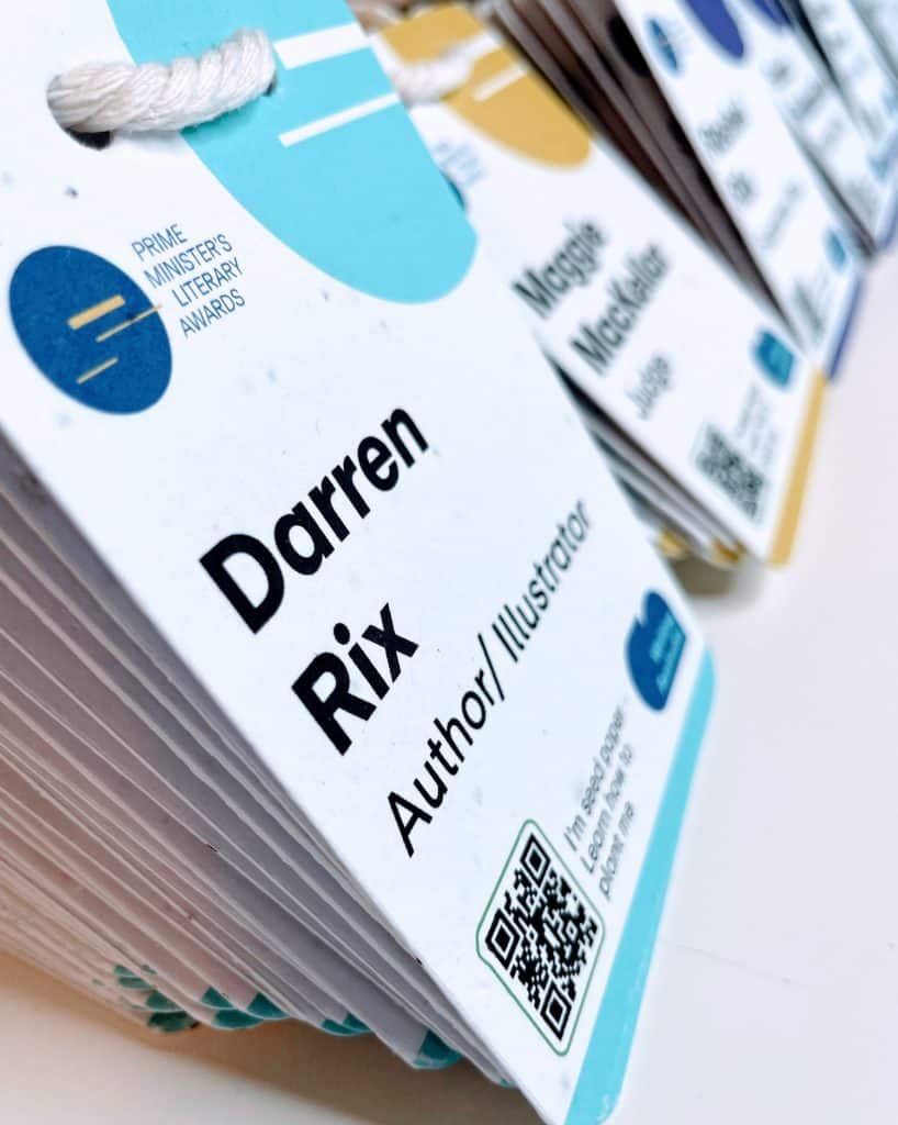 Learn how to plant seed paper with these colourful conference badges