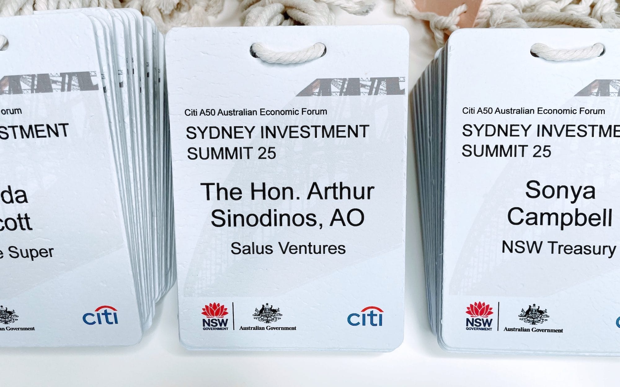 Name tags Sydney Investment Summit