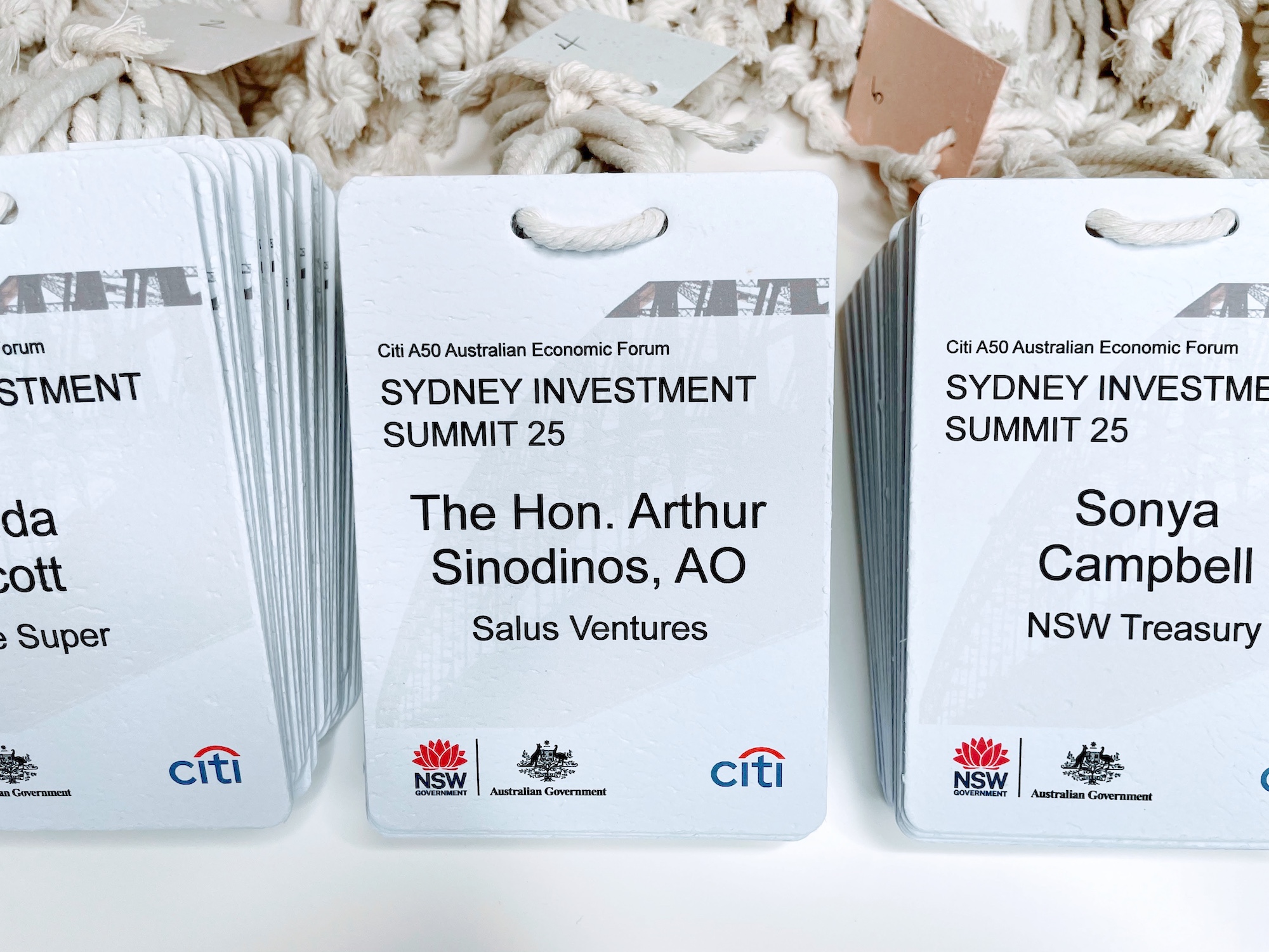 Conference name badges and biodegradable lanyards for sustainable events in Australia