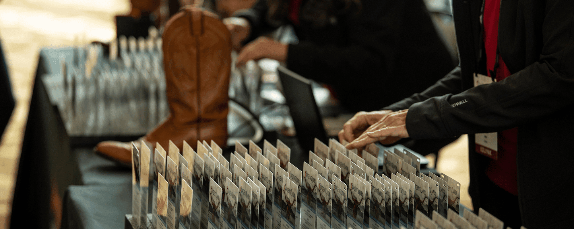 Eco-friendly event marketing strategies at an Australian conference with QR check-in and recycled name badges