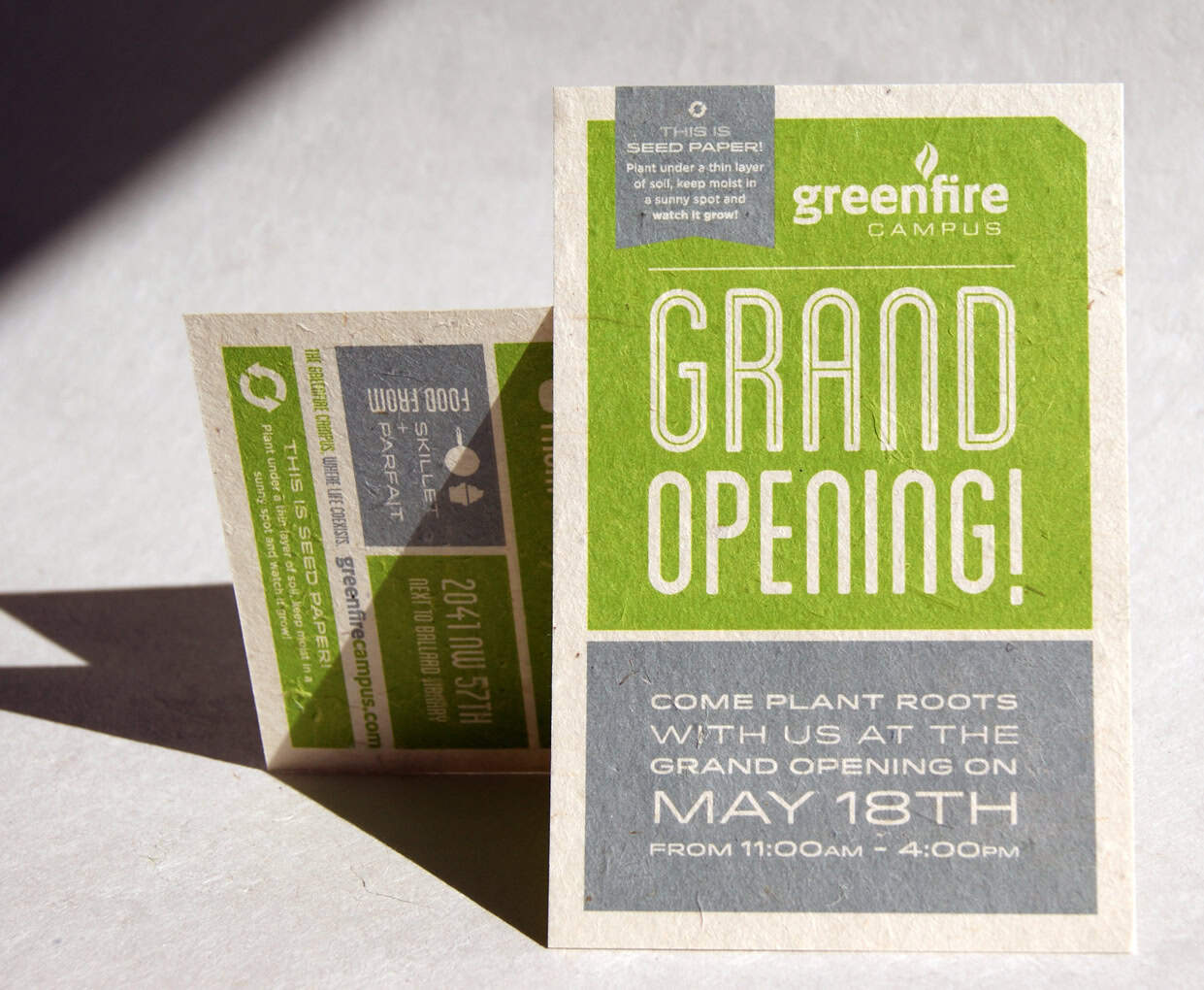 Seed paper flyer used as an eco friendly promotional poster