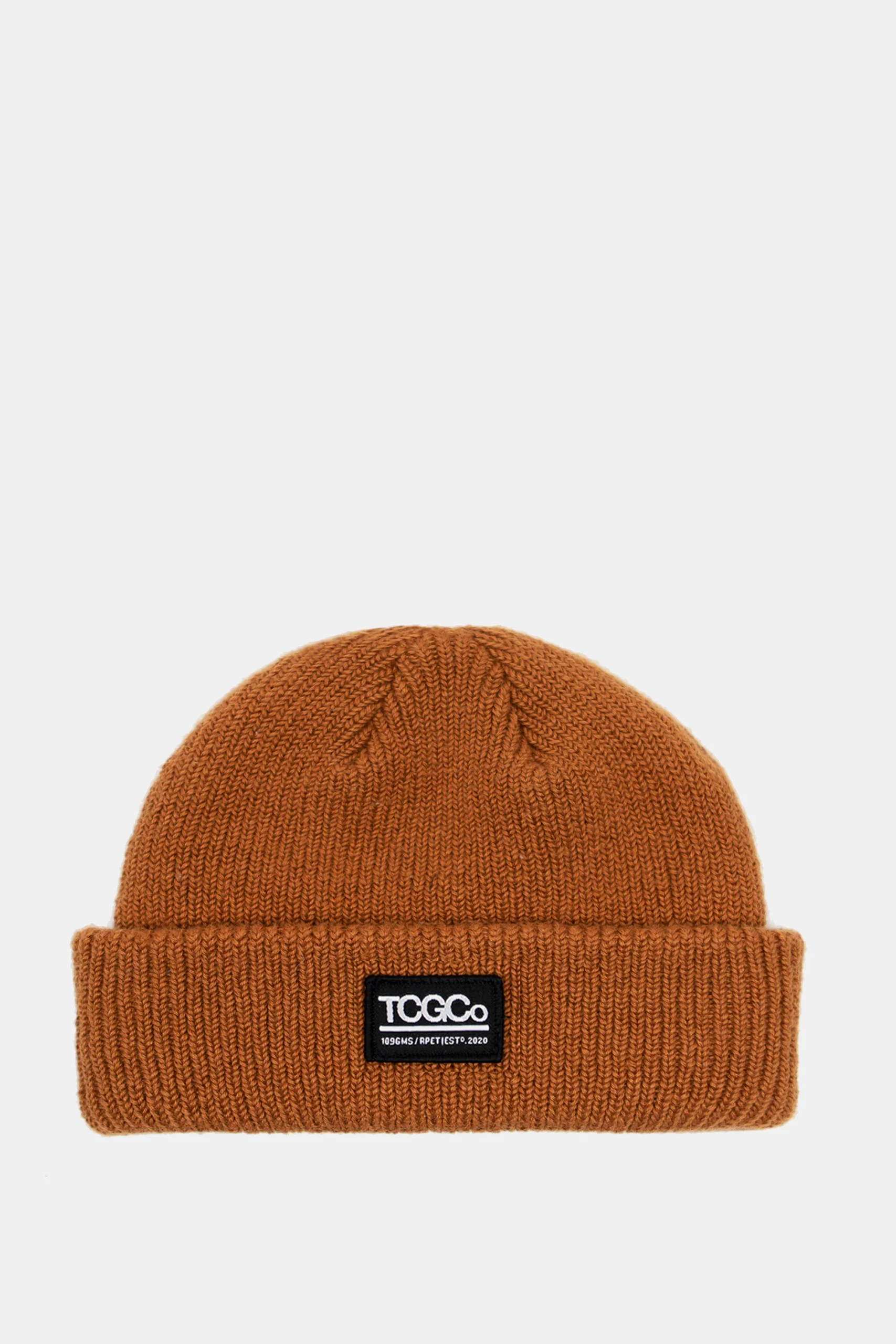 Brown recycled yarn fishermans beanie