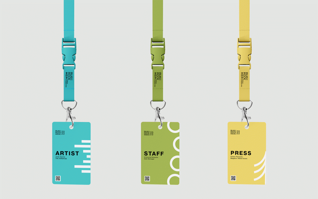 Example of font hierarchy in event name tag design 