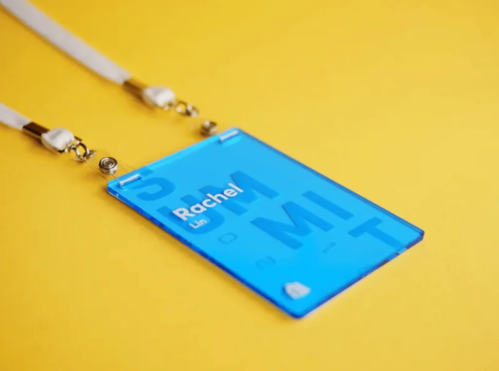 Digital name badge which allows for easy networking and sharing of contact information