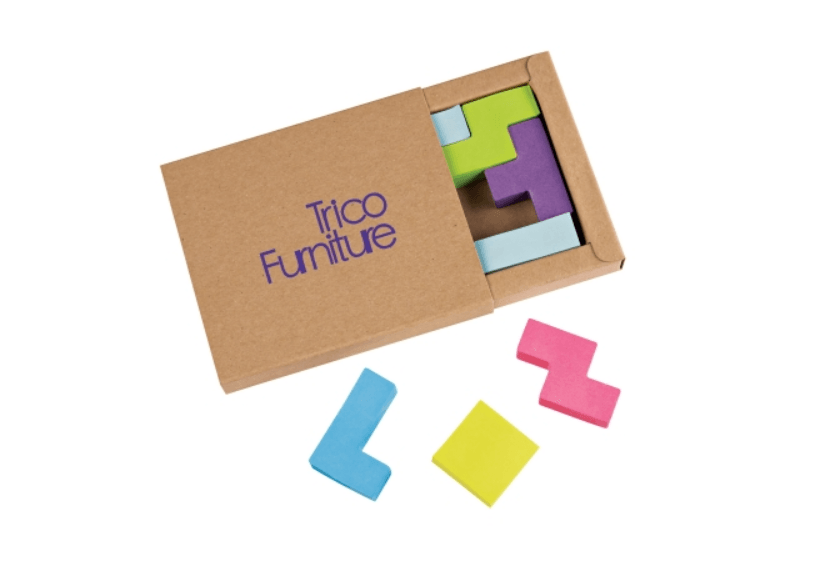 Jigsaw sticky flags set with multicolour pieces