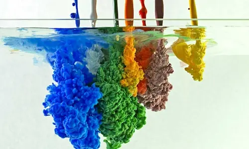 Water based ink dispersing safely in water