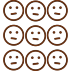Icon representing overcrowded name badge design and spacing rule
