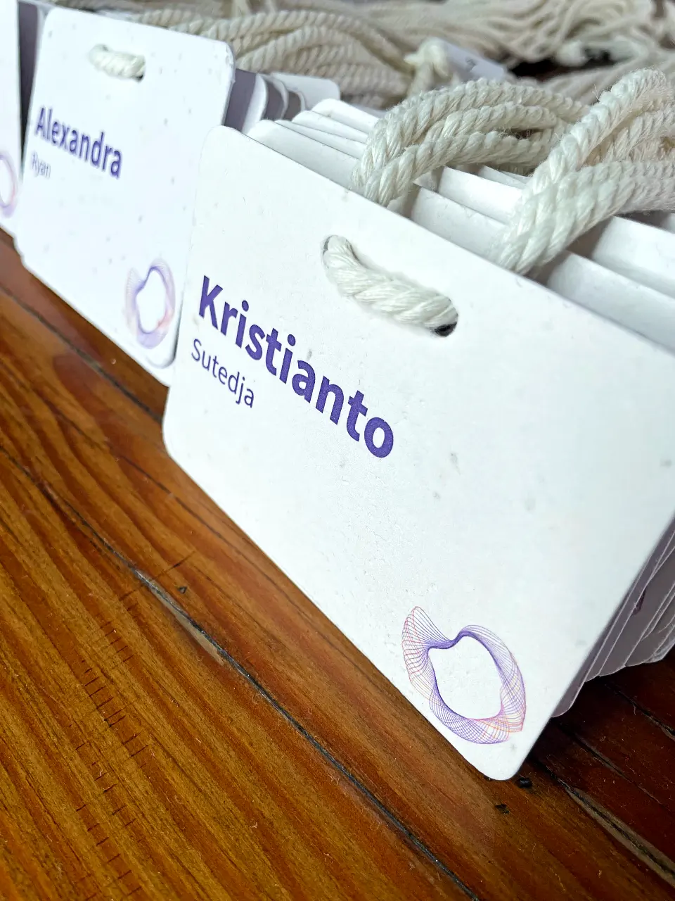 Plantable seed paper name badges for IAG corporate conference in Sydney