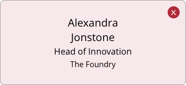 Poor font hierarchy example showing unclear custom name badge layout