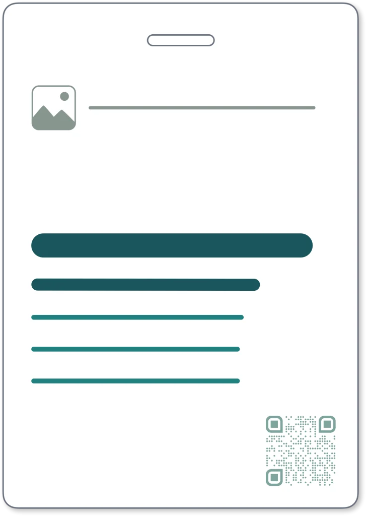 conference badge layout left aligned name with job title and organisation