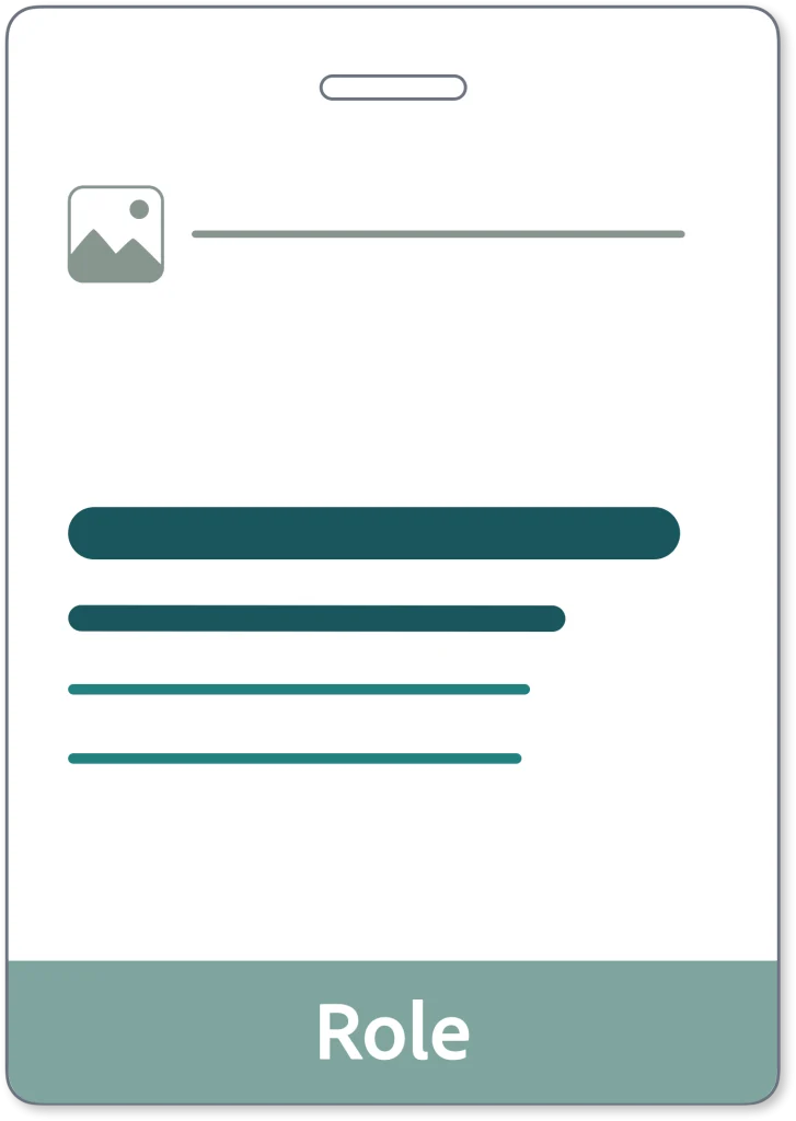 event name badge layout role band for staff speaker identification