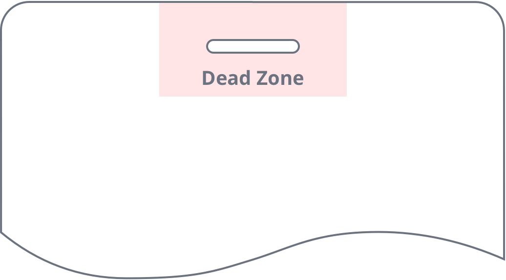 Conference badge layout with single centre hole showing clear space at top centre and usable left and right areas