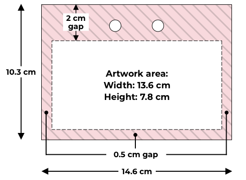 A6 horizontal back badge dimensions for correct artwork setup