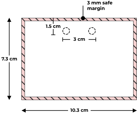 A7 horizontal conference badge dimensions and trim measurements