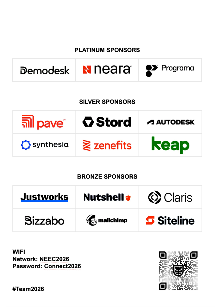 Back of conference badge design with QR code for event badge printing