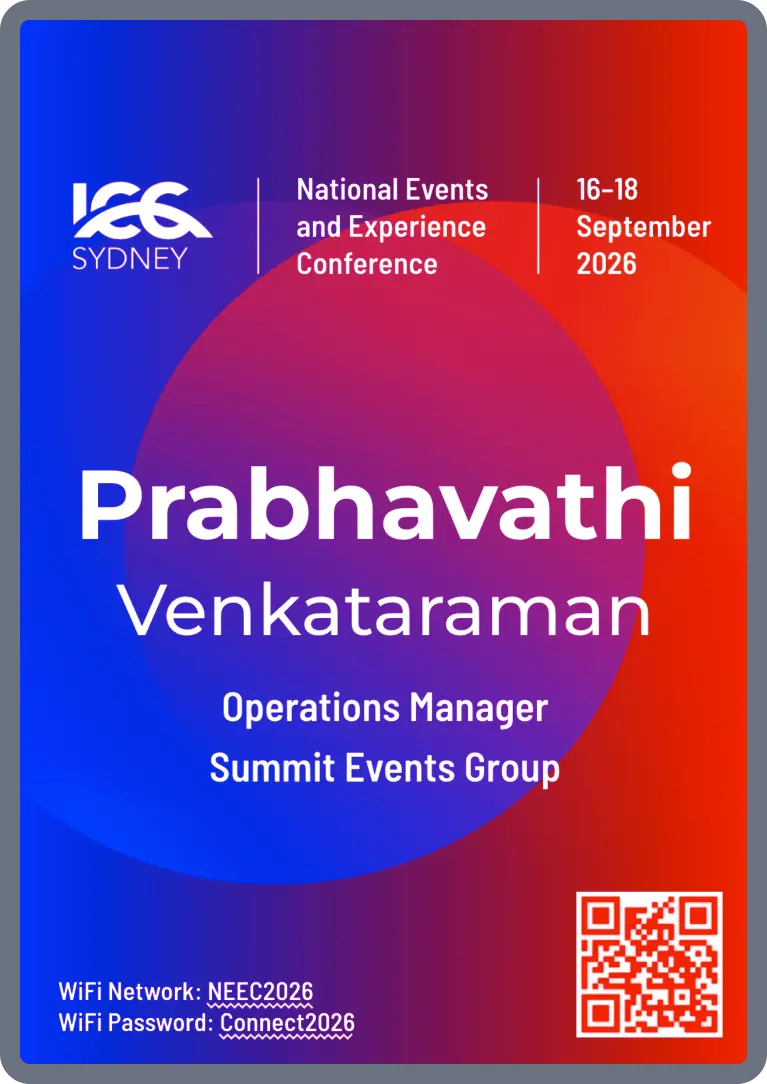 Conference name tag guest list merge example showing consistent attendee name formatting in Google Sheets