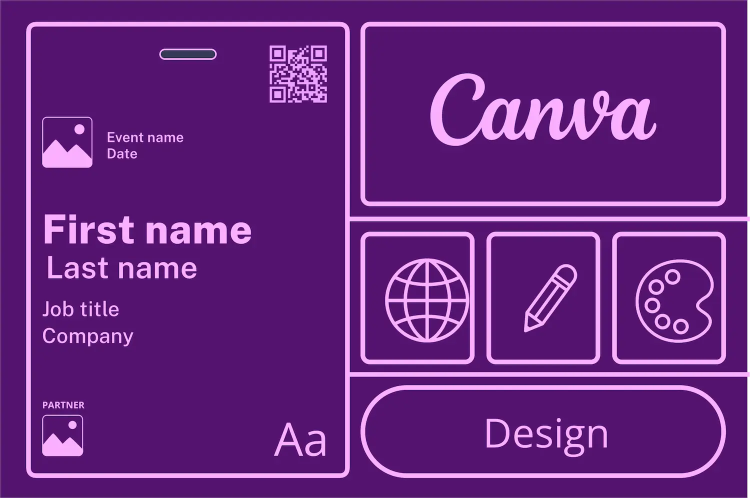 Easy to customise free name tag templates in Canva