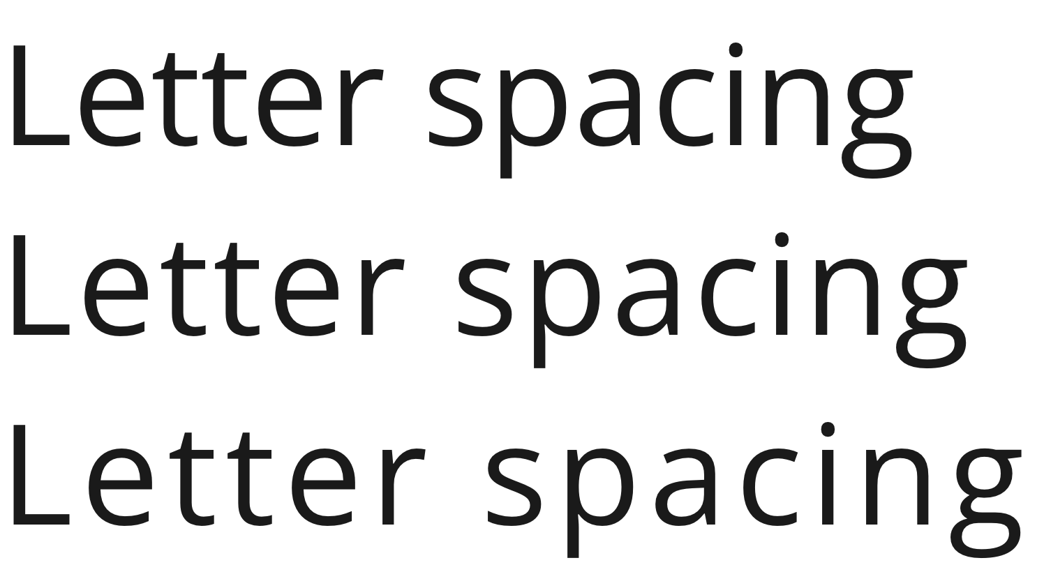Conference name tag letter spacing readability example showing why tracking should stay close to default