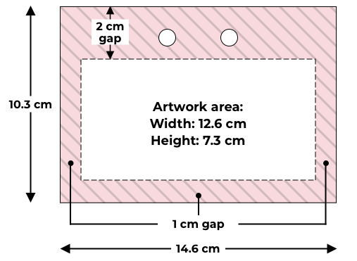 A6 horizontal back badge dimensions for correct artwork setup